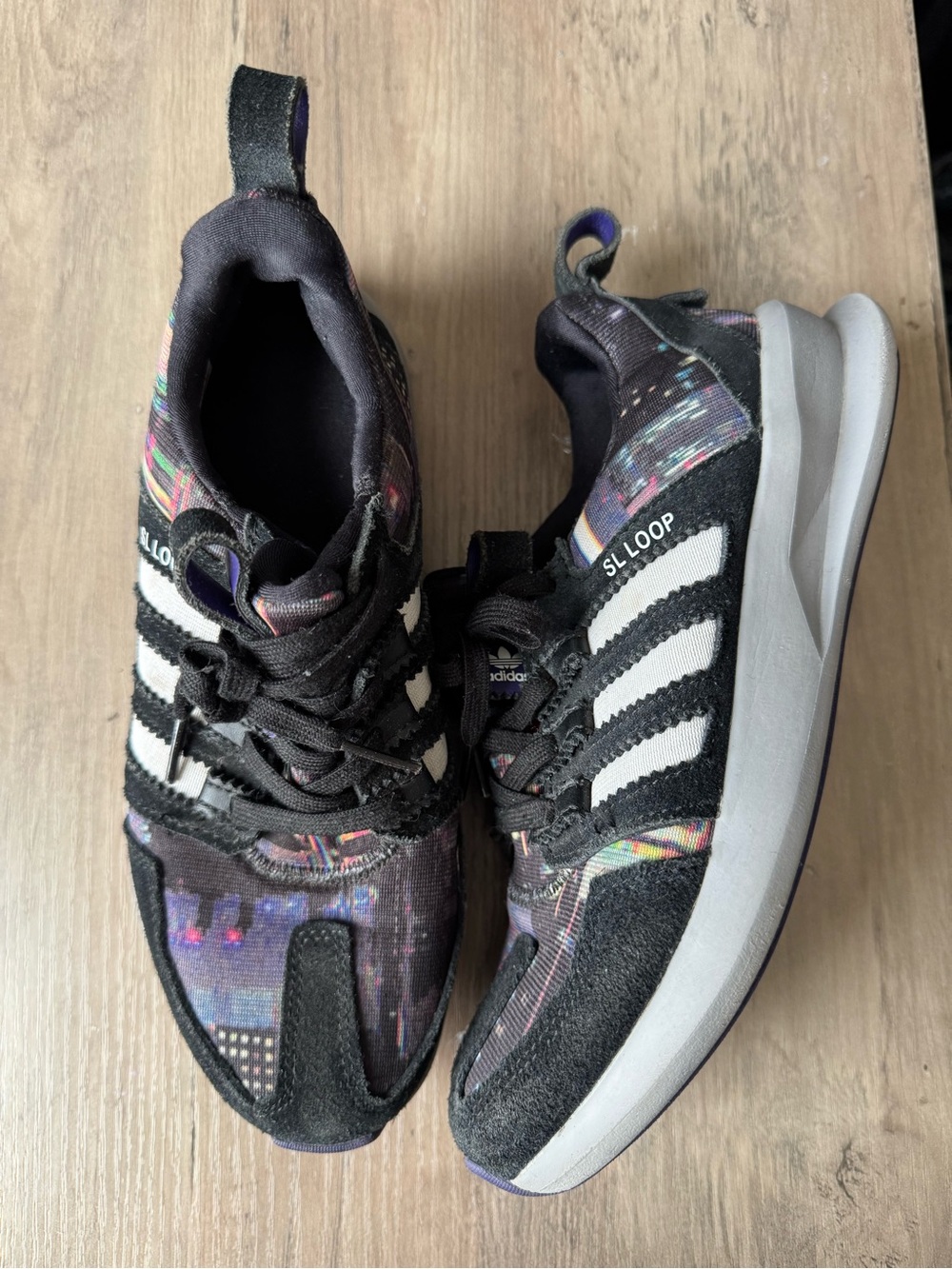 adidas SL Loop Sneakers in Black with Multicolor Accents